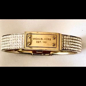 Michael Kors gold bracelet with embedded crystals